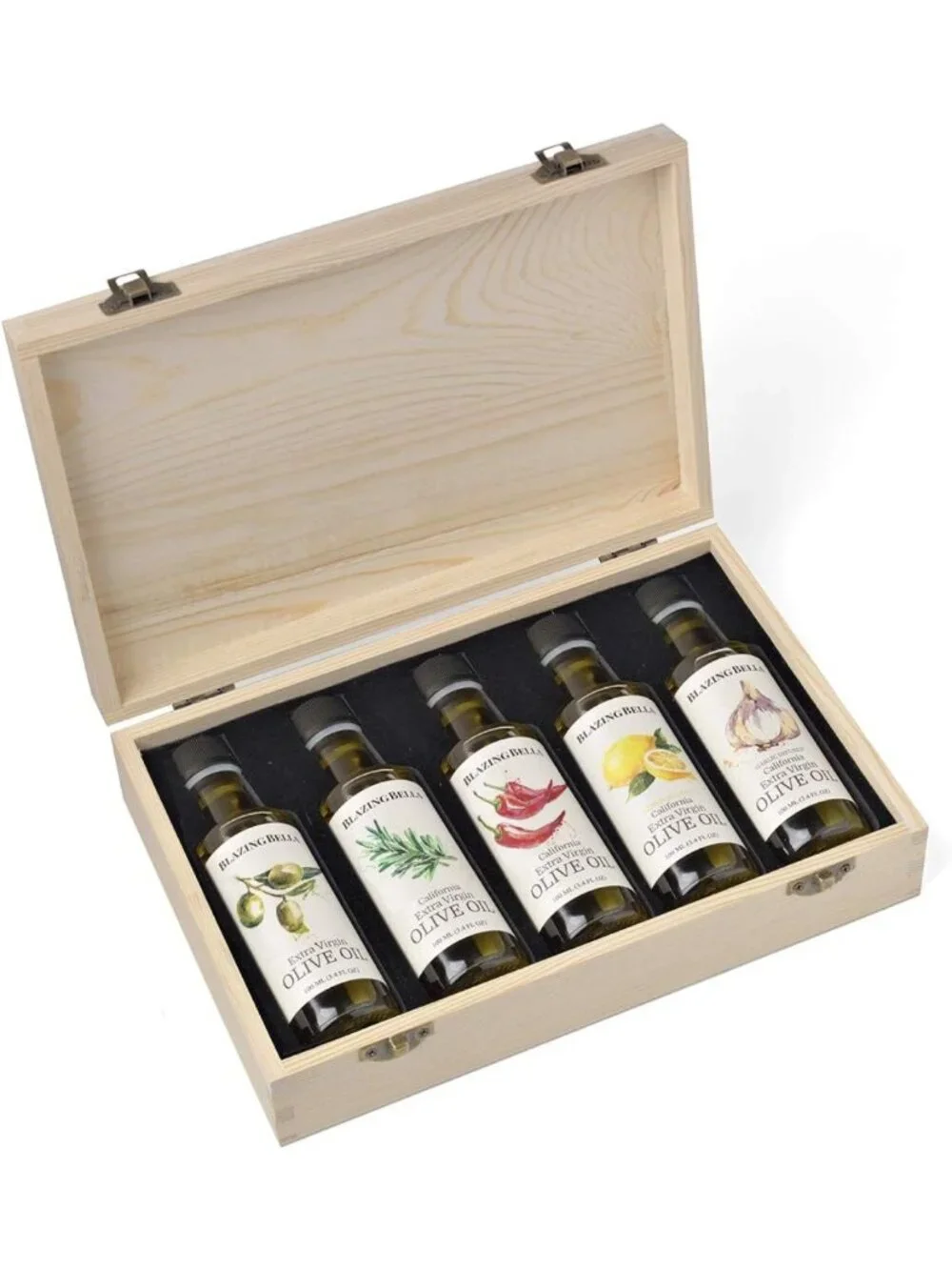 Gourmet Olive Oil Gift Set – Extra Virgin & Infused Sampler – Garlic, Lemon